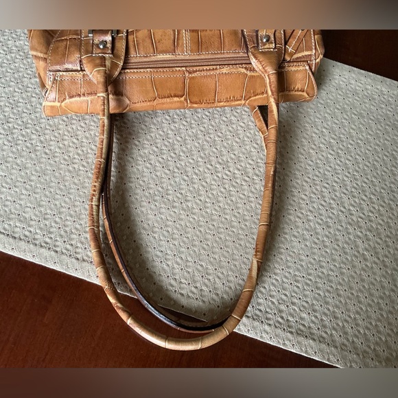 Tignanello Tan Croc Embossed Leather Shoulder Bag - Picture 13 of 13